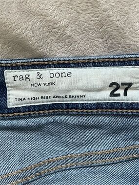 Rag & Bone Tina High Rise Ankle Skinny Jeans size 27